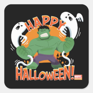 Sticker Carré Avengers Classiques Hulk "Joyeux Halloween"