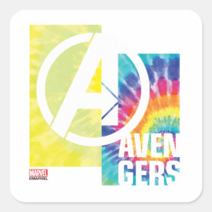 Sticker Carré Avengers   Logo Avengers Tie Dye