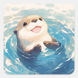 Sticker Carré Aventure aquatique tout simplement adorable