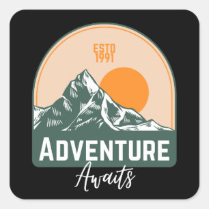Sticker Carré Aventure Attend