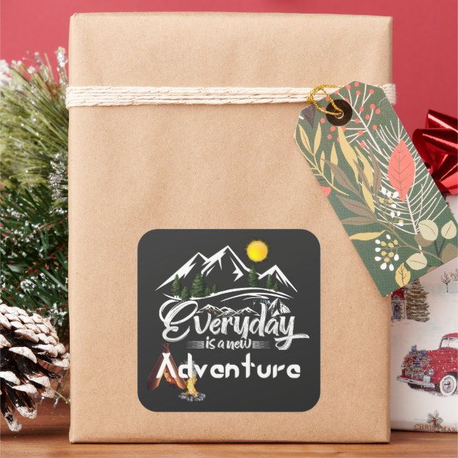 Sticker Carré Aventure aujourd'hui (vacances)