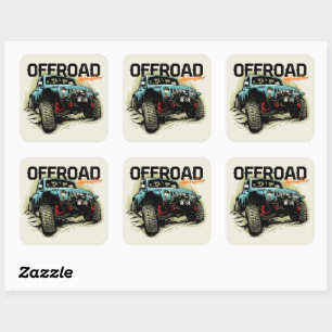 Sticker Carré Aventure tout-terrain 4 X 4 Graphique Rock Crawler