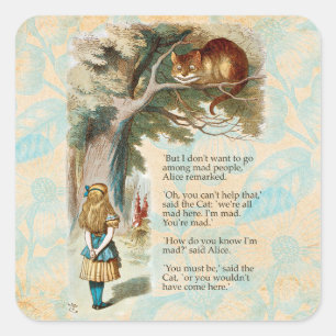 Sticker Carré Aventures d'Alice au pays des merveilles Chat du C