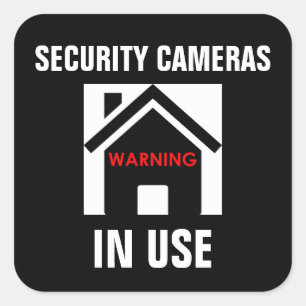 STICKER CARRÉ AVERTISSEMENT CAMÉRAS DE SÉCURITÉ EN UTILISATION S