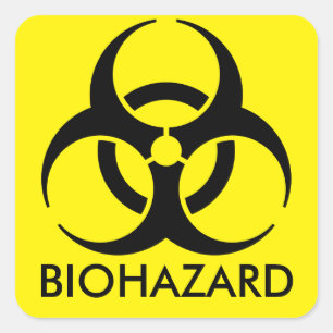 Sticker Carré Avertissement de Biohazard