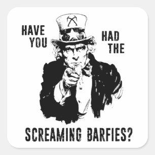 Sticker Carré Avez-Vous Eu Les Screaming Barfies En Escalade De