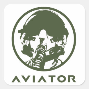 Sticker Carré Aviateur pilote Helmet