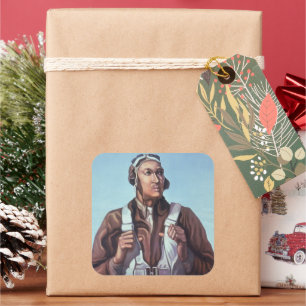 Sticker Carré Aviateurs noirs : Service militaire de combat de 2