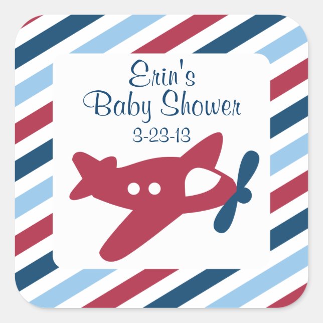 Sticker Carré Avion de plan vintage (Devant)