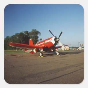 Sticker Carré Avion F2G-1D Super Corsair lors d'un spectacle aér