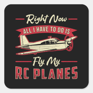 Sticker Carré Avion RC Avion Pilote Vol Mon Avion RC Avions