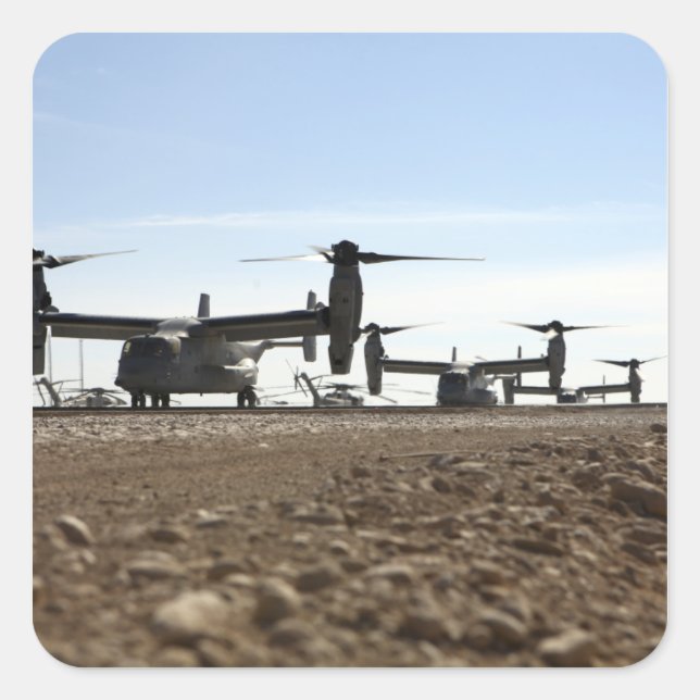 Sticker Carré Avion tiltrotor V-22 Osprey (Devant)