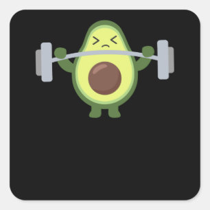 Sticker Carré Avocado Fitness Huntel Funny Avocados
