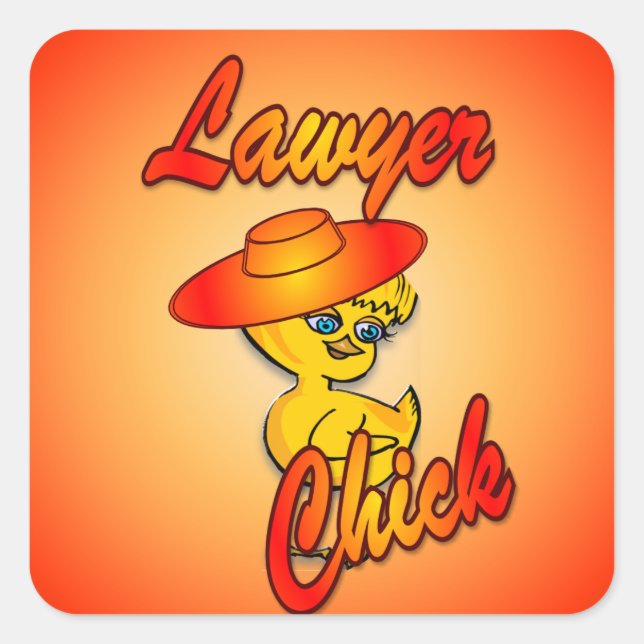 Sticker Carré Avocat Chick #5 (Devant)