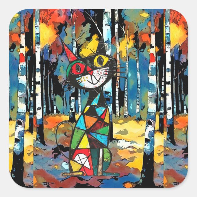 Sticker Carré Avoir Une Journée Abstraite Kinda (Devant)