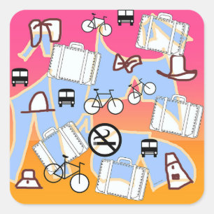 Sticker Carré Avoir une valise va voyager