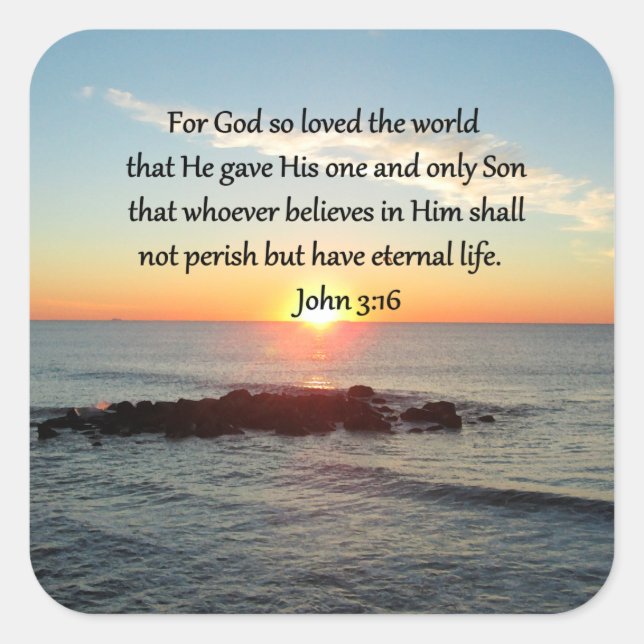 STICKER CARRÉ AWE-INSPIRING JOHN 3:16 SCELER (Devant)