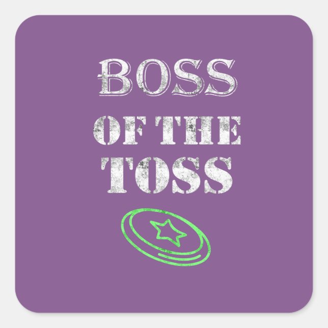 Sticker Carré Awesome Boss of the Toss Ultimate frisbee cadeau (Devant)