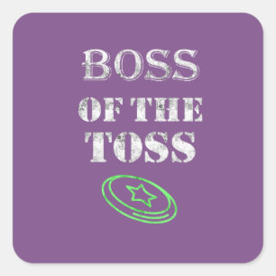 Sticker Carré Awesome Boss of the Toss Ultimate frisbee cadeau