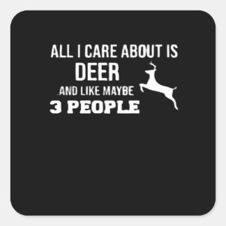 Sticker Carré Awesome Deer Lover Minimal Retro Style