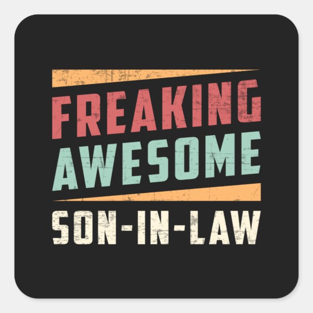 Sticker Carré Awessee Meilleur Fils En Droit Son Fière Idée Cade (Devant)