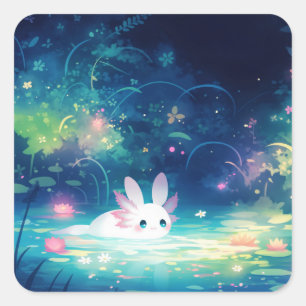 Sticker Carré Axolotl Enchanted Pond