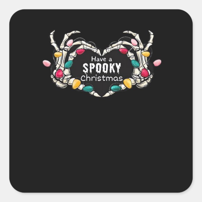 Sticker Carré Ayez Un Classique De Noël Éffrayant - Skeleton Mai (Devant)