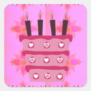 Sticker Carré Ayez un merveilleux anniversaire heureux