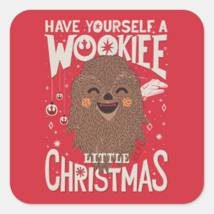 Sticker Carré Ayez Un Petit Noël Wookiee