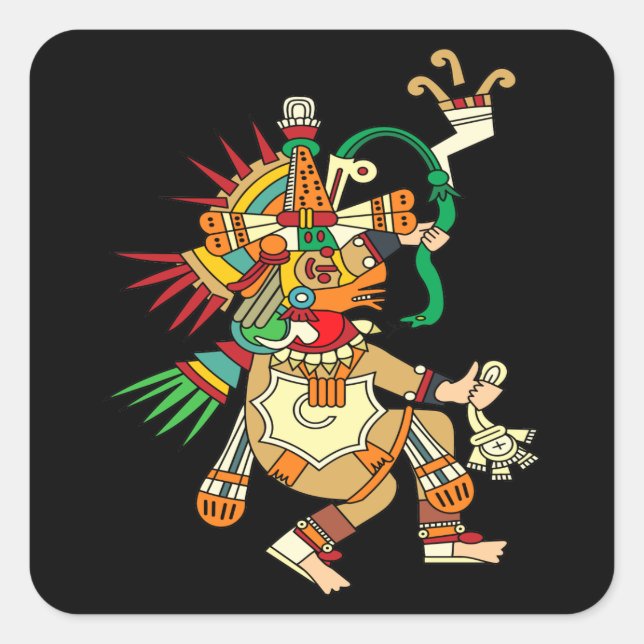 Sticker Carré Aztec God Quetzalcoatl (Devant)