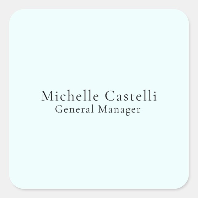 Sticker Carré Azure Blue Professional Unique Classical Simple (Devant)