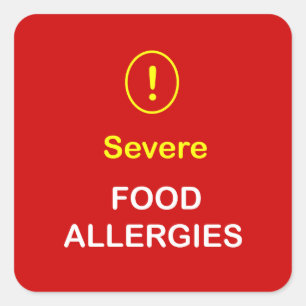 Sticker Carré b1 - Allergies de nourriture graves