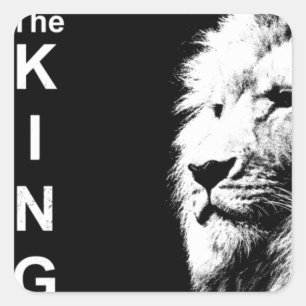 Sticker Carré B&W Pop Art Lion Head Modèle tendance sur mesure