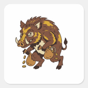 Sticker Carré Babi Ngepet