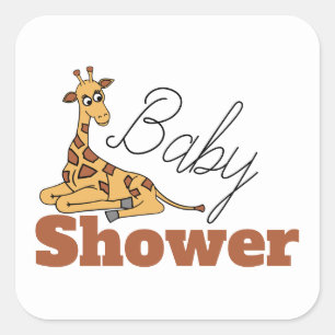 Sticker Carré Baby Giraffe, Baby shower