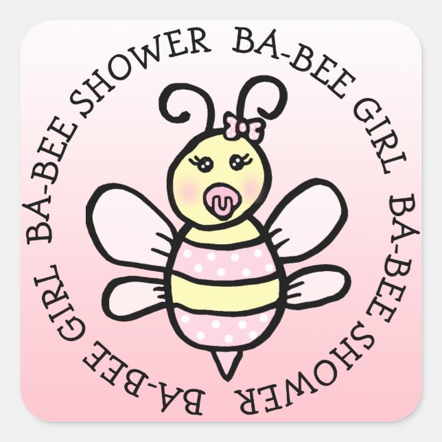 Sticker Carré Baby Girl Ba-Bee Douche (Devant)
