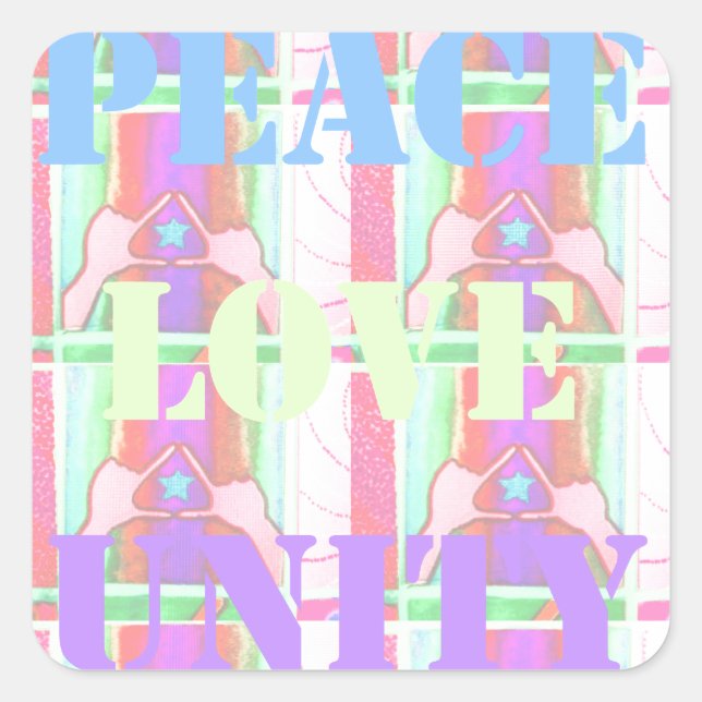 Sticker Carré Baby Kids Peace Love Unity Hakuna Matata design.p (Devant)