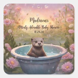 Sticker Carré Baby shower adorable