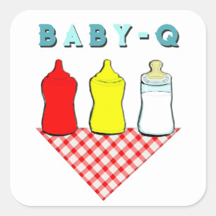 Sticker Carré Baby shower BBQ