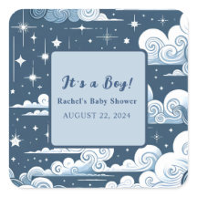 Baby shower blanc bleu céleste