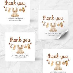 Sticker Carré Baby shower café brasserie