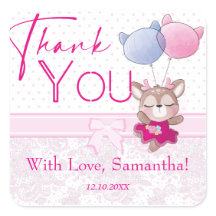 Baby shower. Cerf de bébé rose