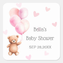 Baby shower Coeur de l'ours rose