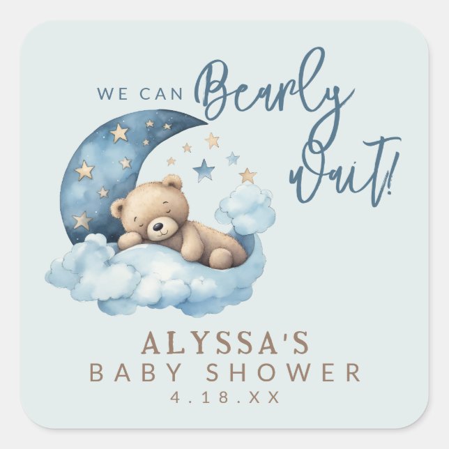 Sticker Carré Baby shower d'attente avant (Devant)