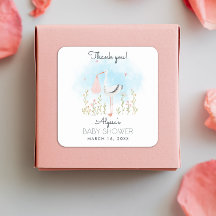 Baby shower de cigognes d'aquarelle mignonne