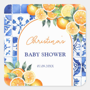 Sticker Carré Baby shower de Citrus Little Cutie