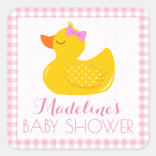 Sticker Carré Baby shower en caoutchouc