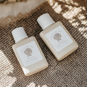 Sticker Carré Baby shower Shell de Merci Boho Beach