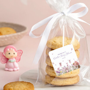 Sticker Carré Baby shower Whimsical Fairy Garden