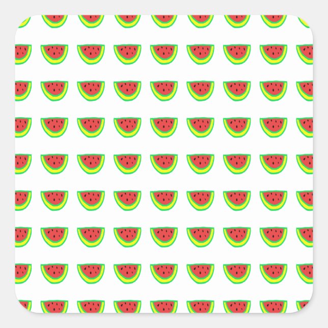 Sticker Carré Baby showers d'anniversaire de la pastèque Motif 2 (Devant)